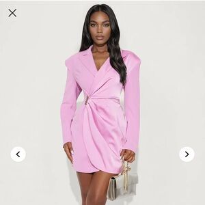 Fashion Nova Pink Long Sleeve Dress